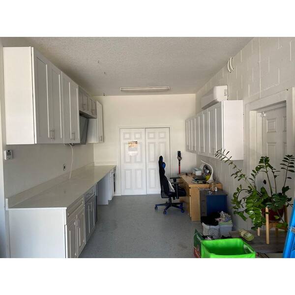 Plywell Ready to Assemble 18x34.5x24 in. Shaker Base Cabinet with Waste Basket Holder in White