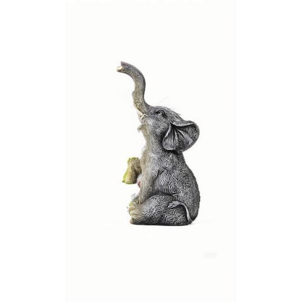 Solar Garden Decor Watering Elephant Statues Outdoor, Elephant Ornament for Patio, Garden, Lawn (Constant Lights Only)