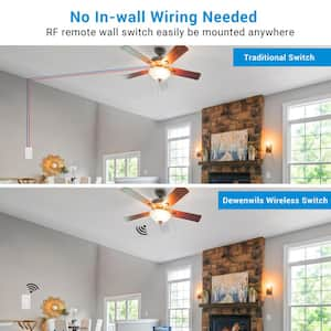 125-Volt Wireless Remote Control Light 1-Switch and 2-Receiver Kit for Ceiling Lights, Fans, Lamps, 100 ft. RF Range