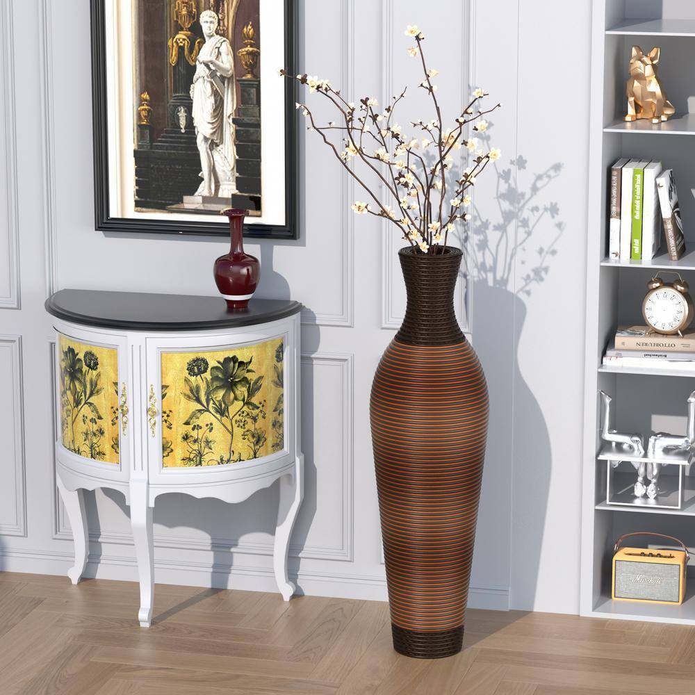39 in. Dark Brown PVC Floor Bottle Decorative Vase