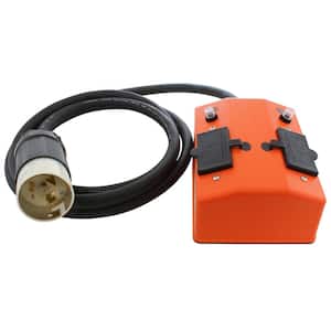 10 ft. 50 Amp 125-Volt/250-Volt SS2-50P/CS6365 Plug to PDU Outlet Box (GFCI and Breakers)