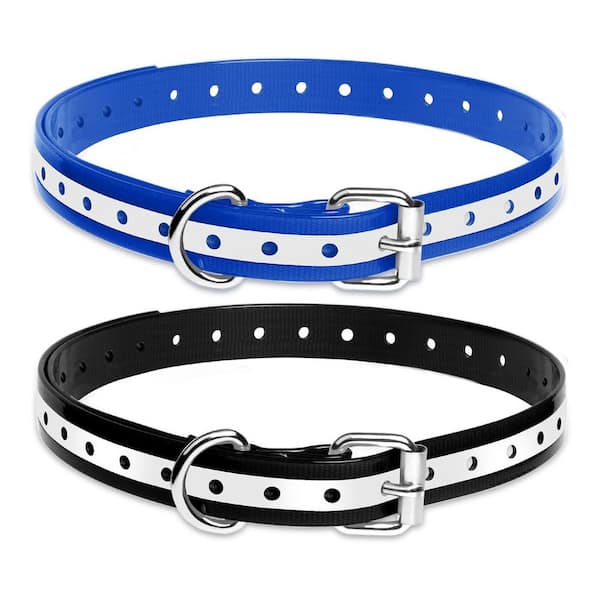 Adjustable Waterproof TPU Dog Collar Replacement Strap for Training and Bark Collars-2 Pack