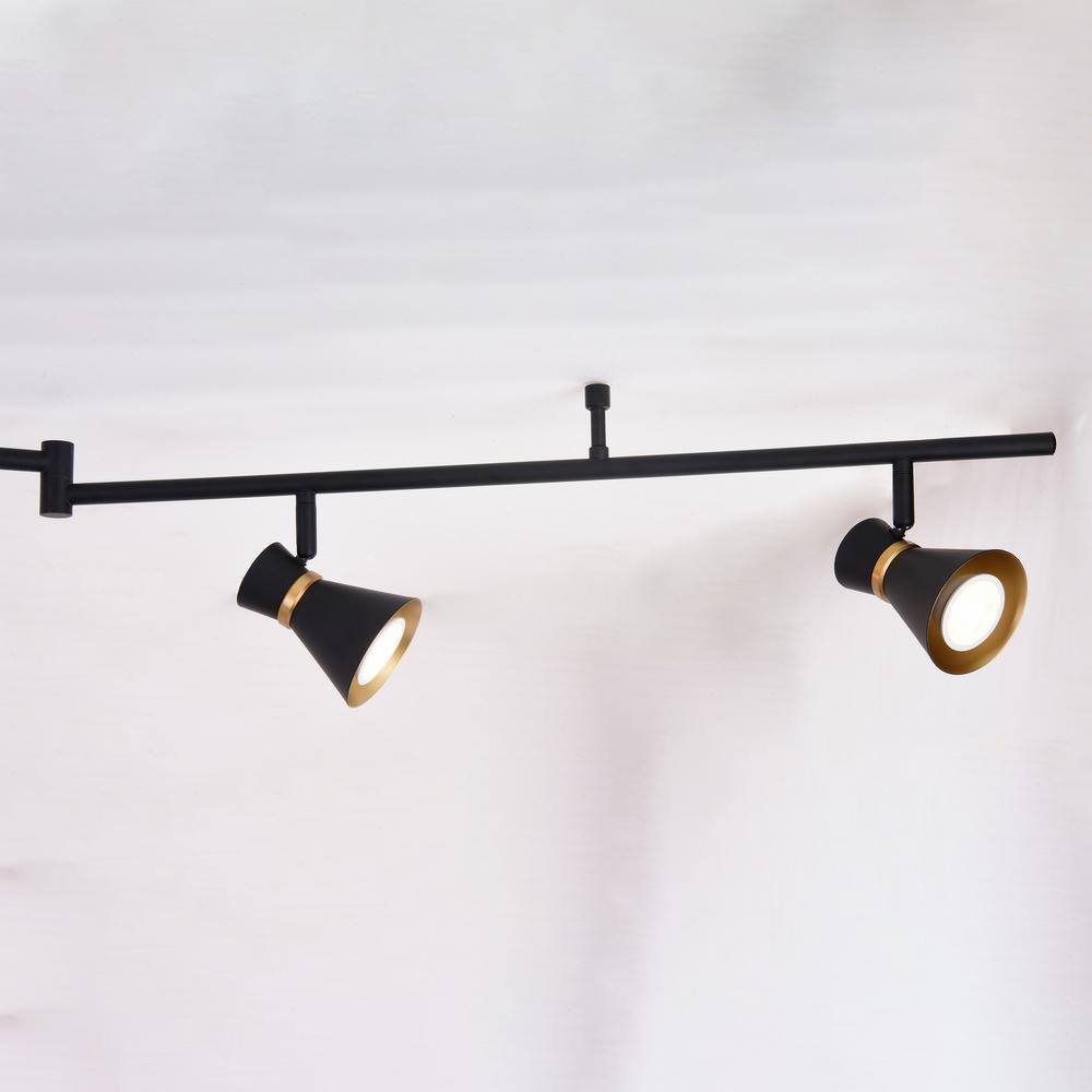 Alto 82" Matte Black and Brass LED Indoor/Outdoor Track Light