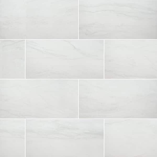 MSI Alexandra White 12 in. x 24 in. Matte Porcelain Marble Look Floor and Wall Tile (512 sq. ft./Pallet)