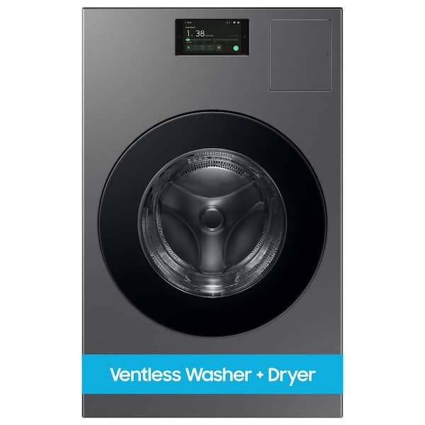 Bespoke 5.3 cu. ft. Ultra Capacity All-In-One Washer Dryer Combo with Super Speed and Ventless Heat Pump in Dark Steel