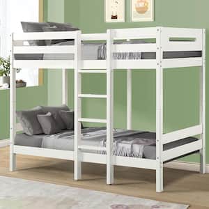 Esin White Finish Twin adjustable bunk bed