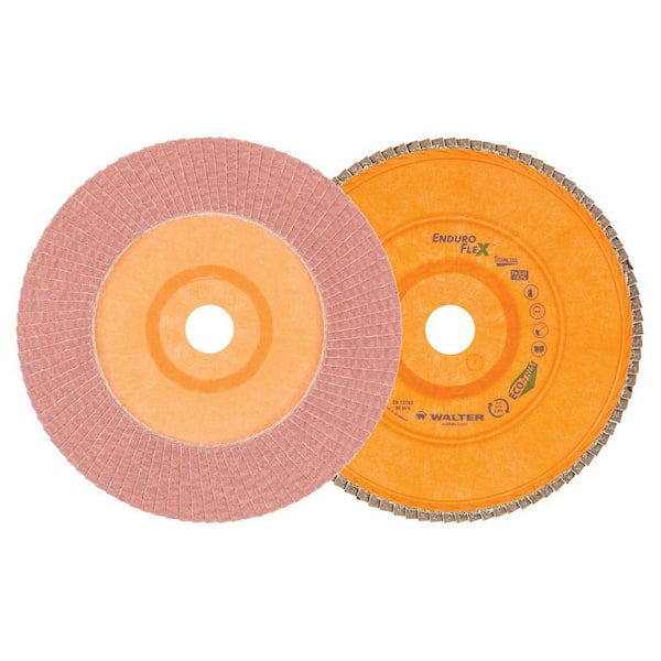 WALTER SURFACE TECHNOLOGIES ENDURO-FLEX Stainless 7 in. x 7/8 in. Arbor GR80, Blending Flap Disc (Pack of 10)