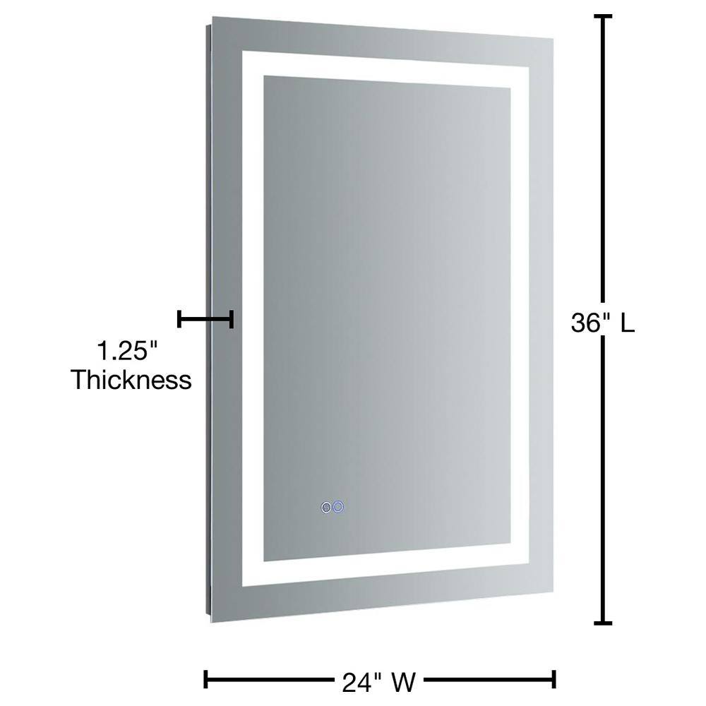Frameless Rectangular LED Lighted Bathroom Vanity Mirror
