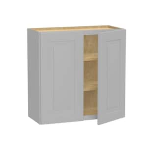 Grayson Pearl Gray Painted Plywood Shaker Assembled Wall Kitchen Cabinet Soft Close 30 in W x 12 in D x 30 in H