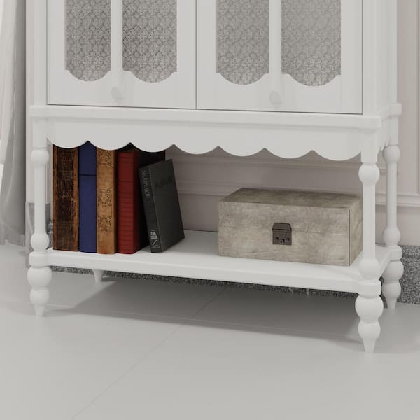 FUFU&GAGA White 62.2 in. H Accent Cabinet Office Storage Cabinet