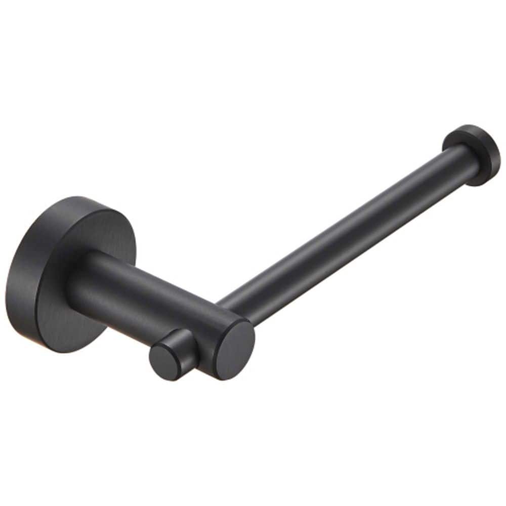 6.77 In Aluminum Wall Mounted Cylindrical Toilet Paper Holder In Matte Blac
