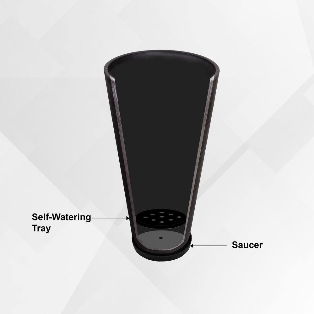 White Tall Round Self-Watering Indoor/Outdoor Planters Set