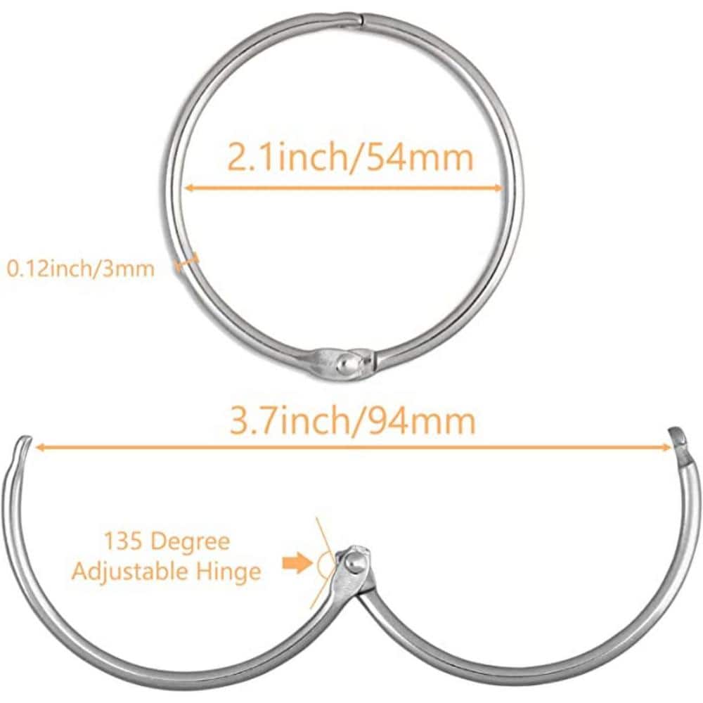 12 Pack Chrome Metal Circular Shower Curtain Rings
