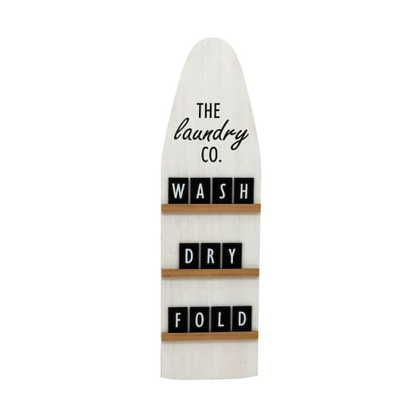 PARISLOFT The Laundry Co Wash Dry Fold Modern Farmhouse Wood Wall Decorative Sign