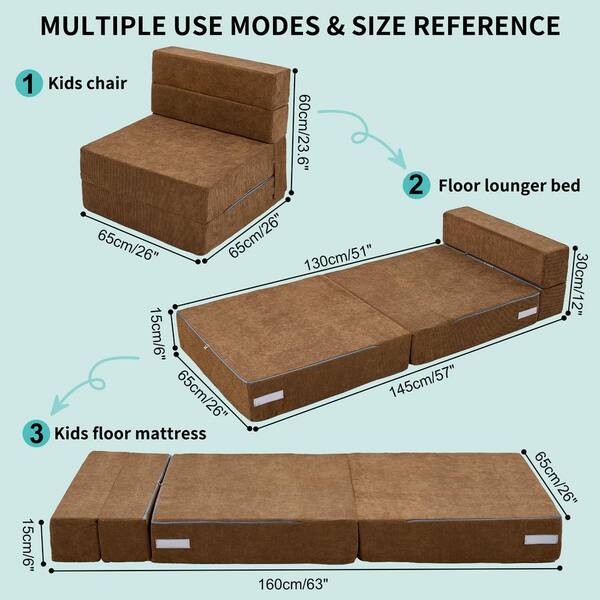BOZTIY Kids Folding Floor Sofa Bed Chair 3 in 1-Child Fold BOZTIY Kids Folding Floor Sofa Bed Chair 3 in 1-Child Fold