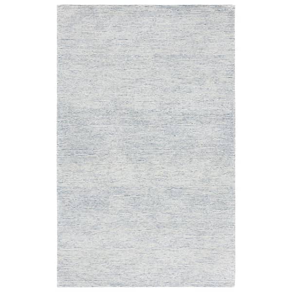 Soho 8 ft. x 10 ft. Blue/Ivory Distressed Striped Area Rug