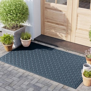 Waterhog Cordova 45 in. x 70 in. PET Polyester Indoor Outdoor Mat Bluestone