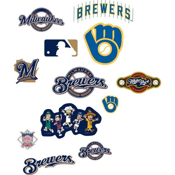 Fathead 40 in. x 27 in. Brewers Logo Sheet Wall Decal