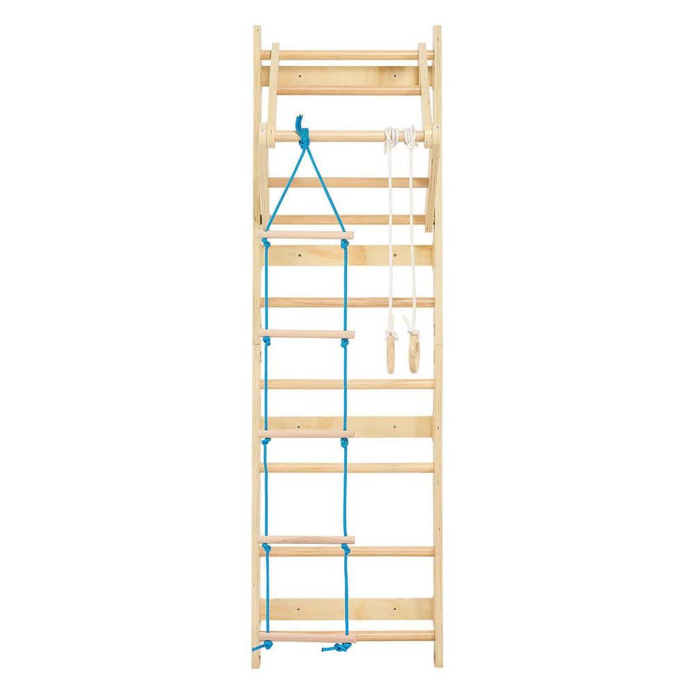 Swedish Ladder Wall Gym, 4-in-1 8-Level Indoor Jungle Gym, 220 lbs. Loading Solid Wood Gymnastic Stall Bars price history on PriceWatchPro