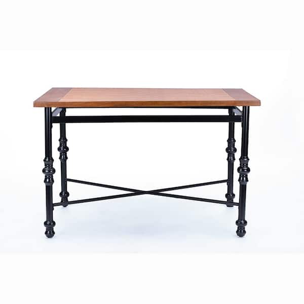 Baxton Studio Broxburn 5-Piece Light Brown Wood and Metal Dining Set