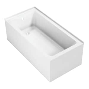 Aqua Eden 60 in. x 30 in. Acrylic Rectangular Alcove Soaking Bathtub with Left Drain in White