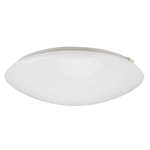 Analyn 12 in. 70-Watt Brushed Nickel Integrated LED Flush Mount with Frosted Glass Silver Shade