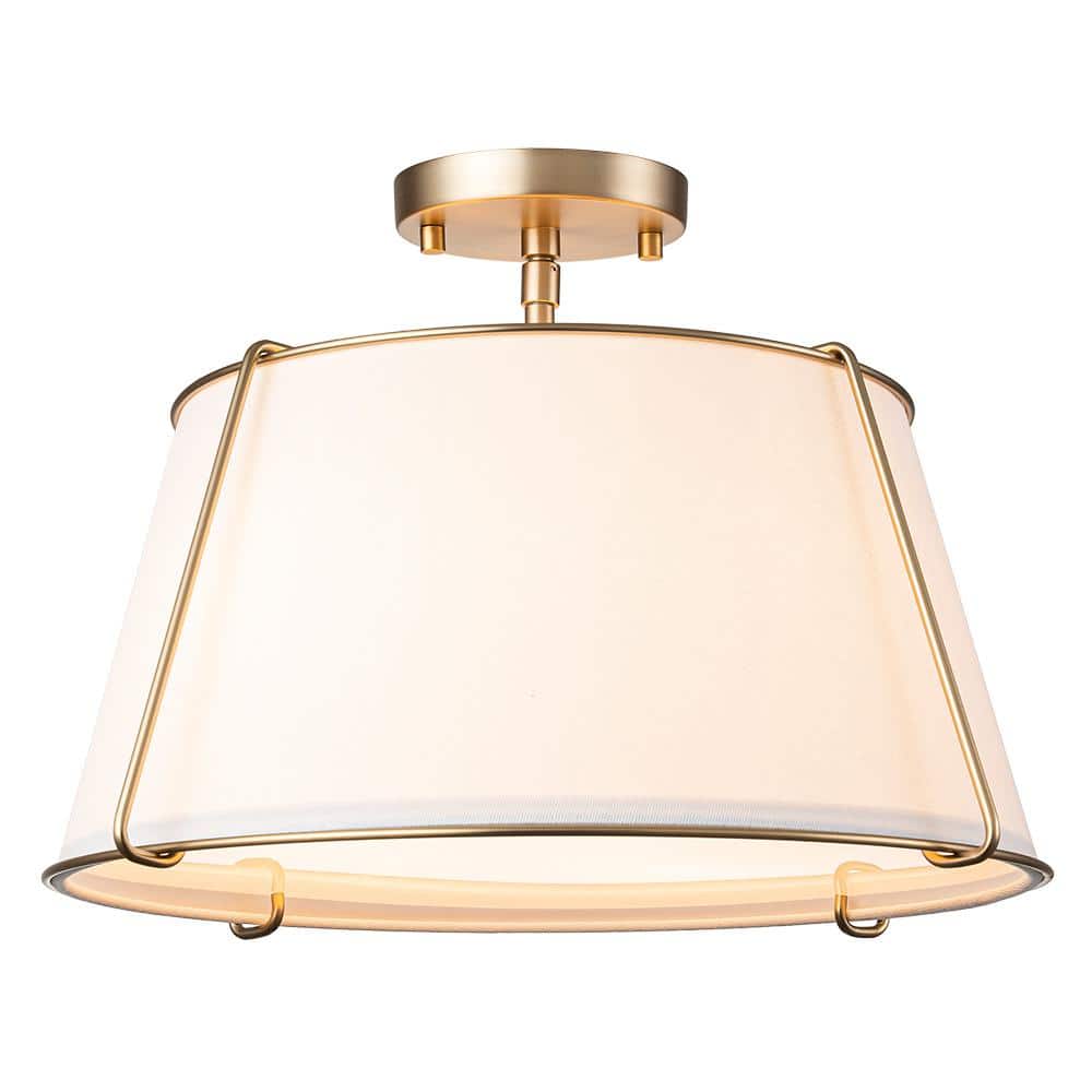 hana　0205 HUOKU Haven 16.9 in. 4-Light Brushed Brass/White Swag Semi