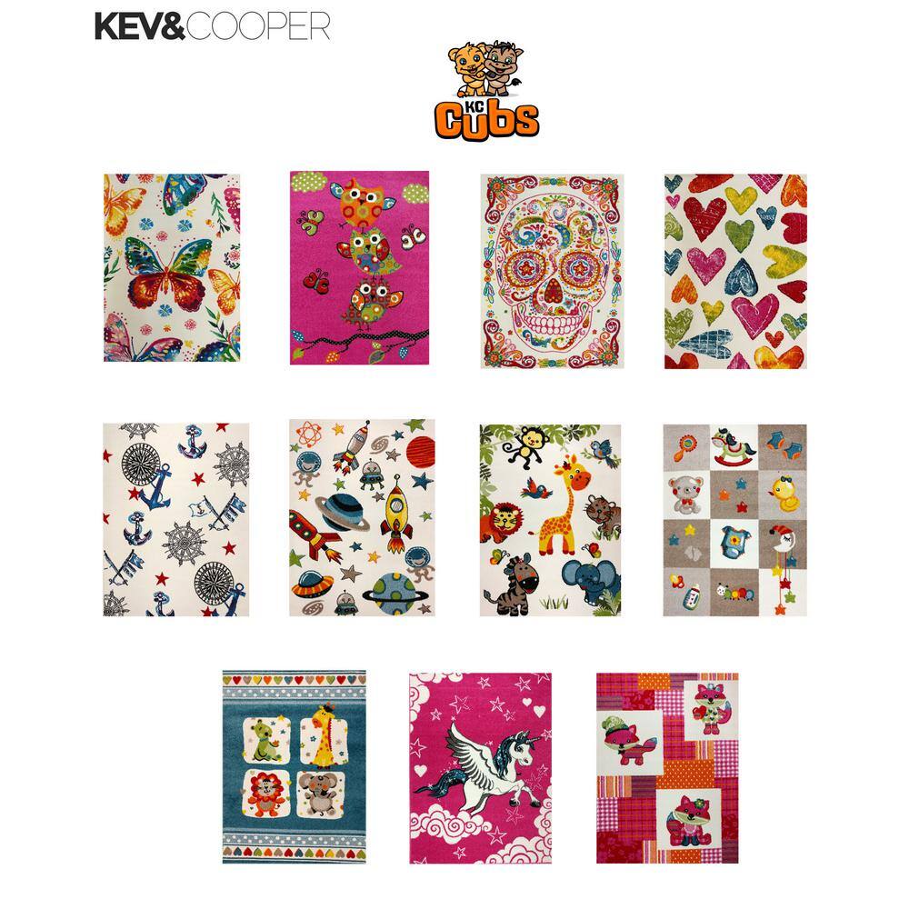 Colorful ABC Alphabet Animal Educational Kids Rug, 3' 3" x 4' 11"