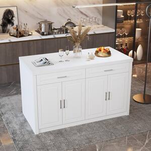 Have a question about Homsee Luxury White Wood 61 in. W Kitchen Island ...
