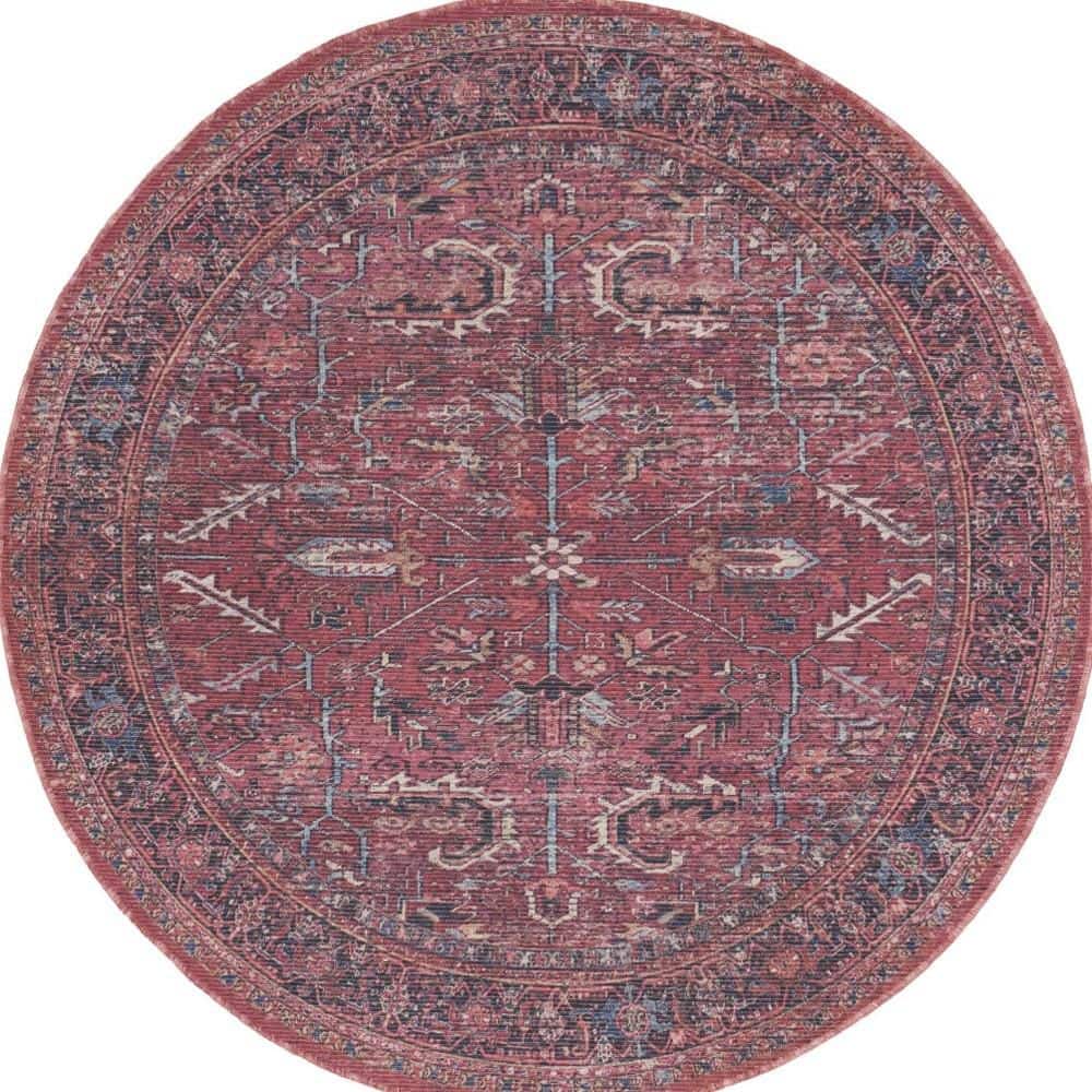 5' Round Blue Floral WashableArea RugRunner Rug price history on PriceWatchPro