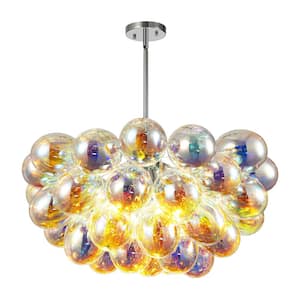 Nora 4-Light Colorful Modern Dimmable Sphere Glass Globe Bubble Gorgeous Chandelier