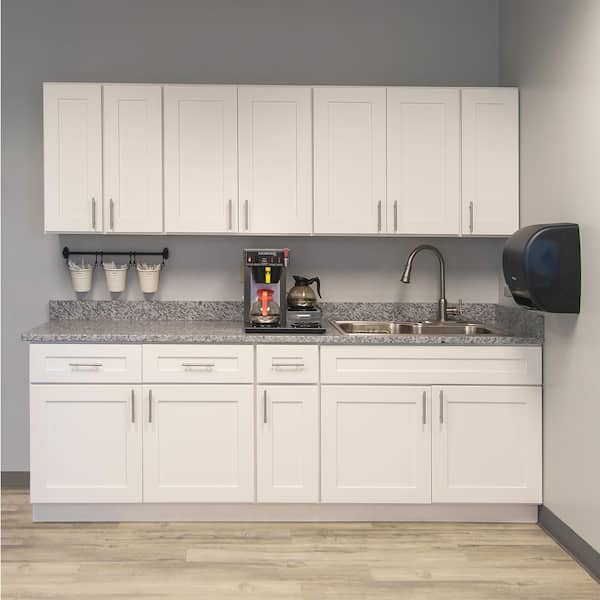 Design House Brookings Solid Wood Assembled Shaker 30 in. x 34.5 in. x 24 in. 2 Door Sink Base Kitchen Cabinet SB30 in White