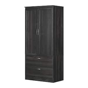 Acapella Gray Oak Armoire with 2-Drawers (33 in. W x 71 in. H)