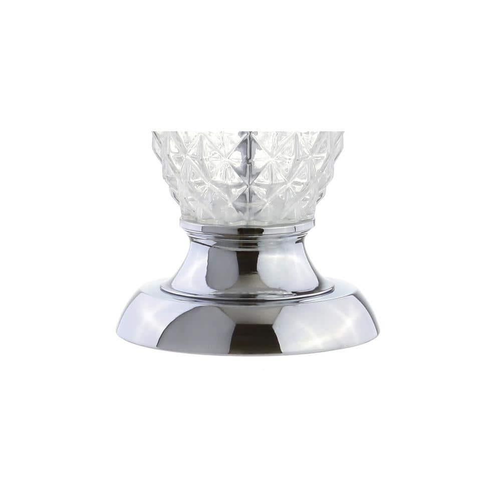 24" Silver Glass Table Lamp with 3-Way Switch