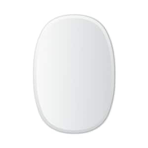 24 in. W x 36 in. H Frameless Oblong Oval Beveled Edge Bathroom Vanity Mirror