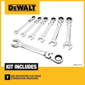 SAE Ratcheting Flex Head Combination Wrench Set (7-Piece)