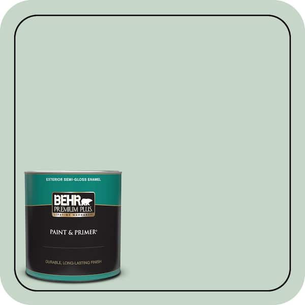 BEHR PREMIUM PLUS 1 qt. #S410-2 New Moss Semi-Gloss Enamel Exterior Paint & Primer