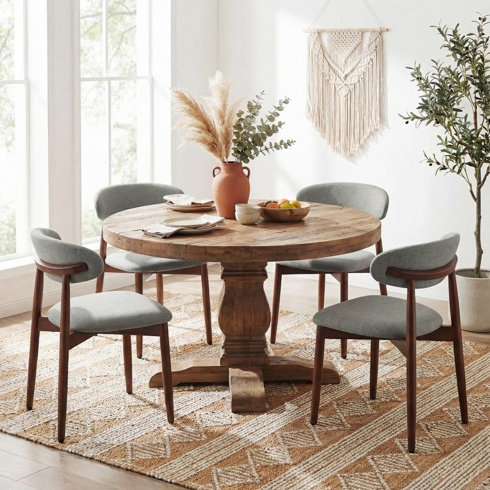 Upholstered Green Solid Wood Dining Chair Side Chair(set of 4) price history on PriceWatchPro