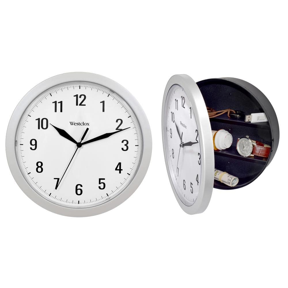 Westclox 32255 975 Silver Storage Wall Clock 32255 The Home Depot