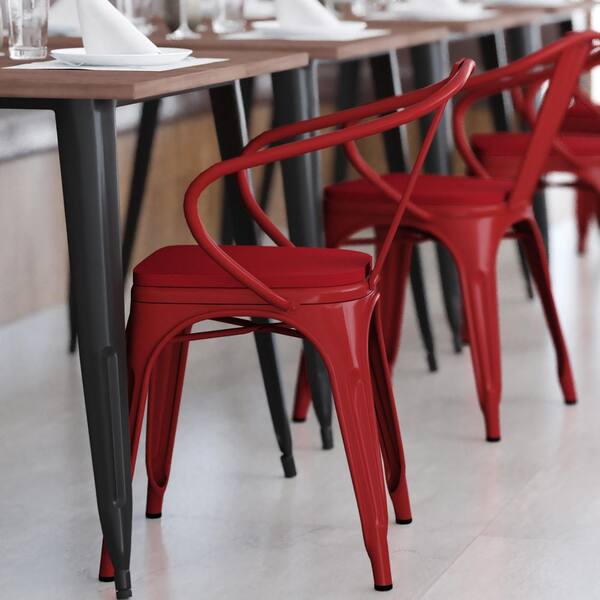 Carnegy Avenue Red Metal Outdoor Dining Chair in Red CGA-CH-515775