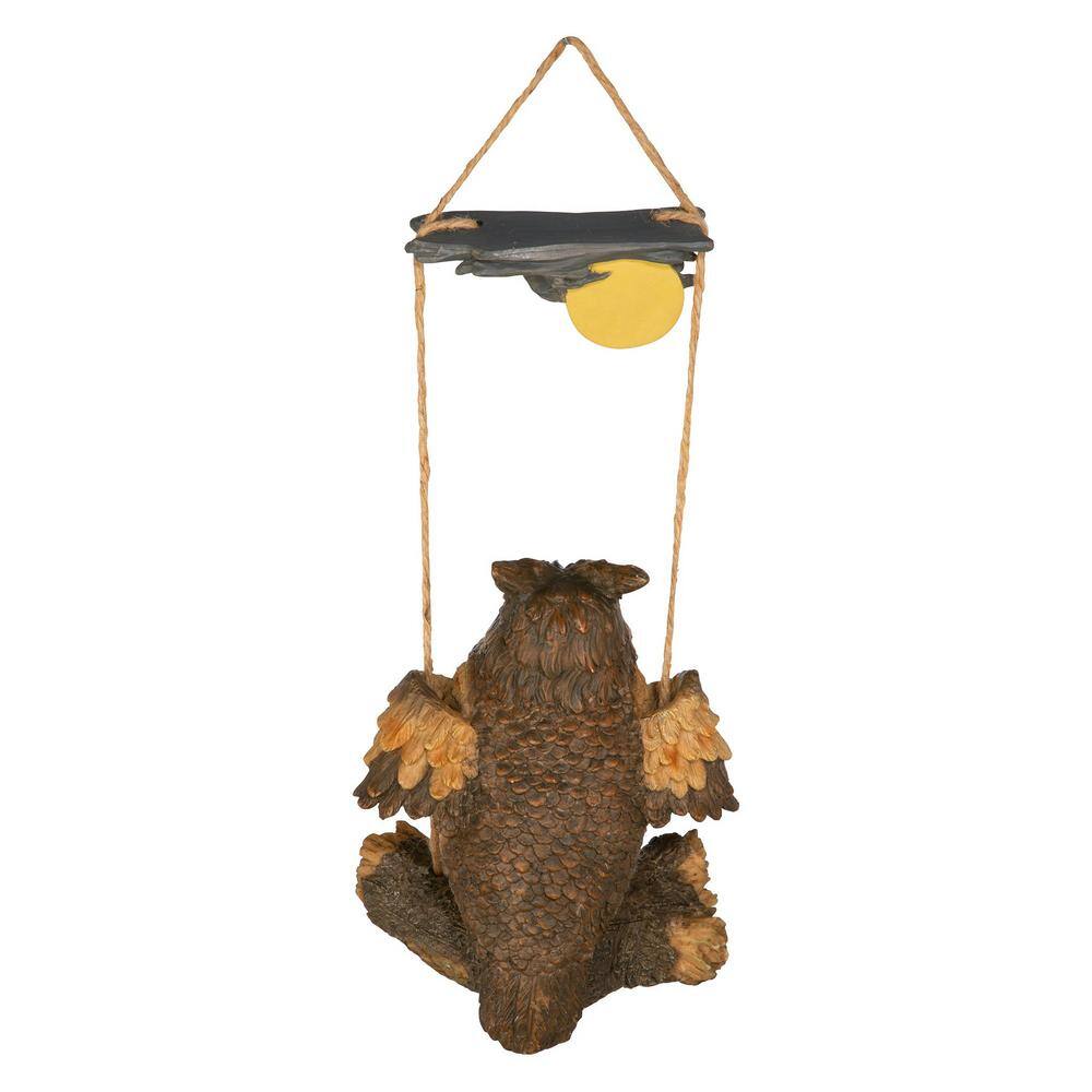 Howie the Hoot Owl Swinging Resin Sculpture for Halloween