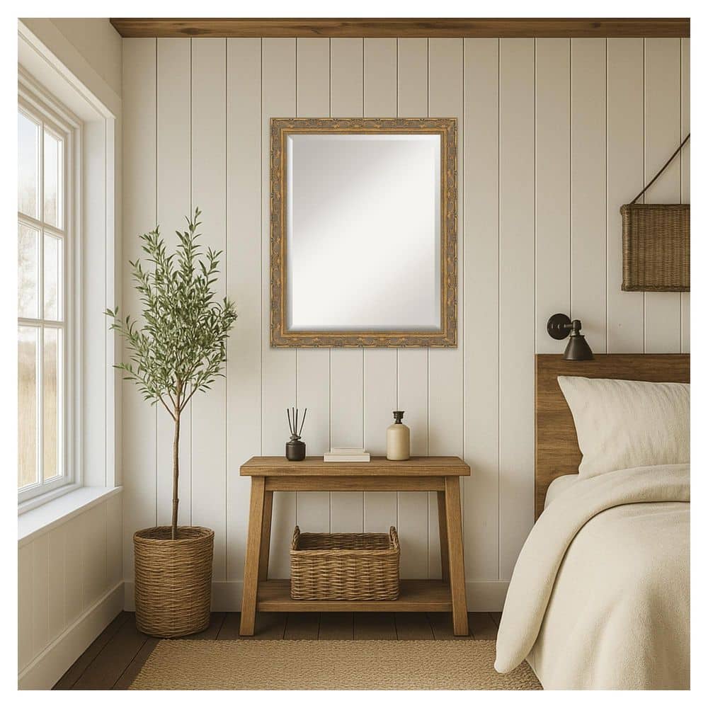 Filigree Gold 32.25 in. x 26.25 in. Beveled Traditional Rectangle Framed Wall Mirror price history on PriceWatchPro