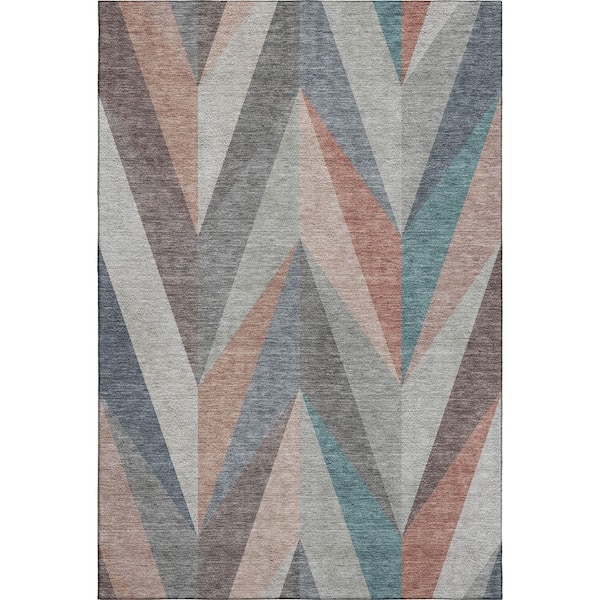 Mayfield Premium Machine Washable Abstract AMF2265 Copper 10 ft. x 14 ft. Area Rug