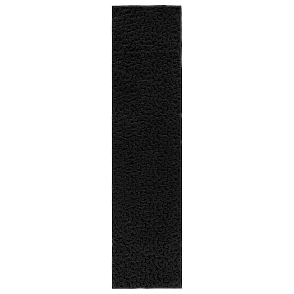 Garland Rug Ivy Black 3 ft. x 12 ft. Runner Rug