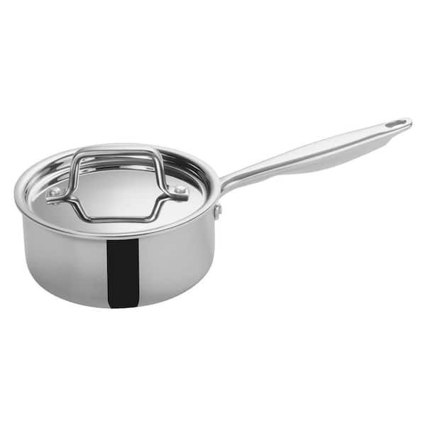 Winco 1.5 qt. Triply Stainless Steel Sauce Pan with Cover