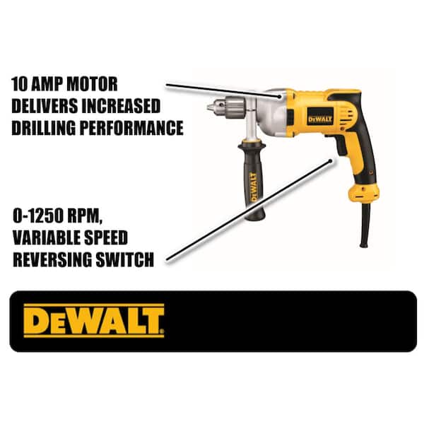 DEWALT DWD210G 10 Amp 1/2 in. (13 mm) Variable Speed Reversing Pistol Grip Drill - 2
