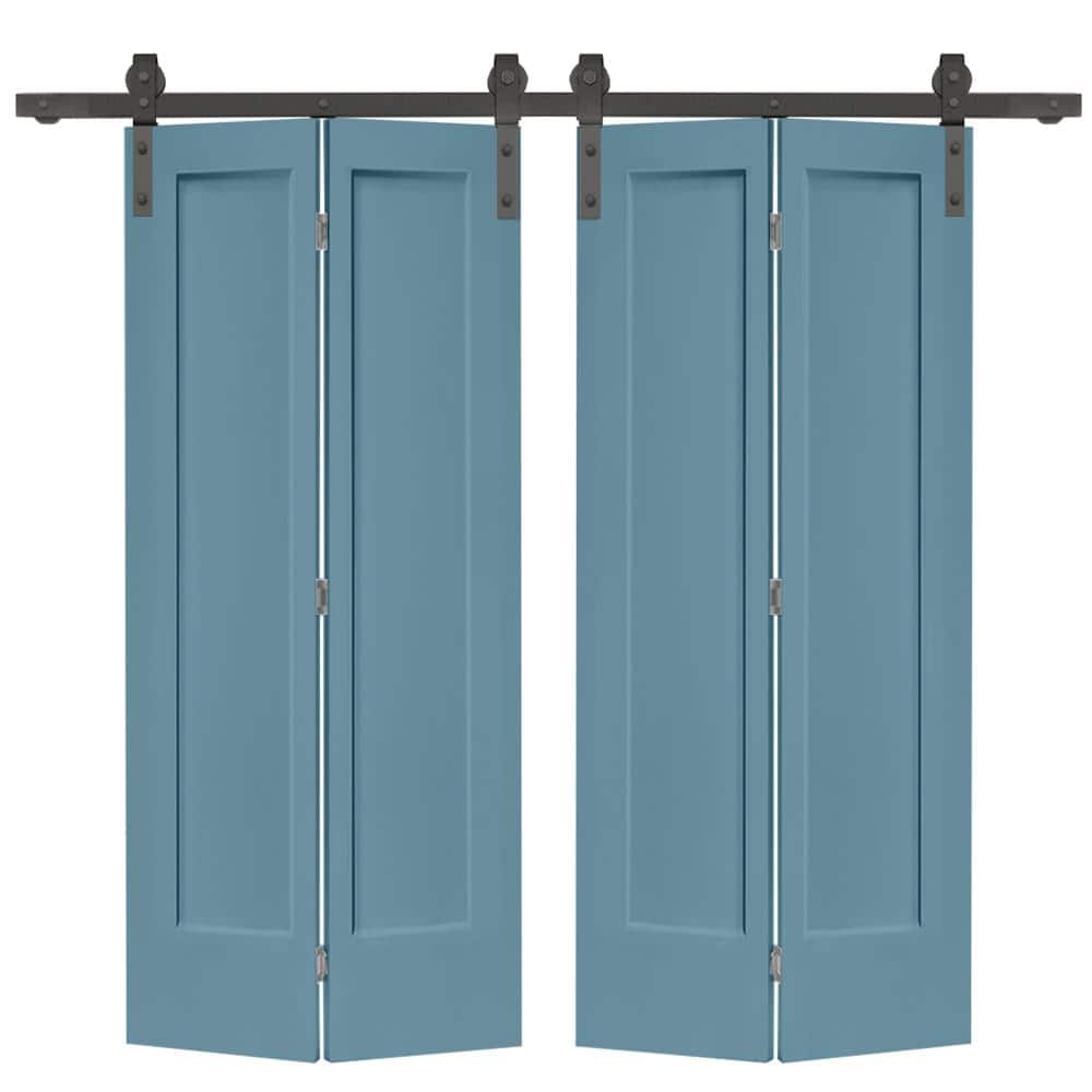 CALHOME 48 In. X 80 In. 1 Panel Shaker Dignity Blue Painted MDF ...