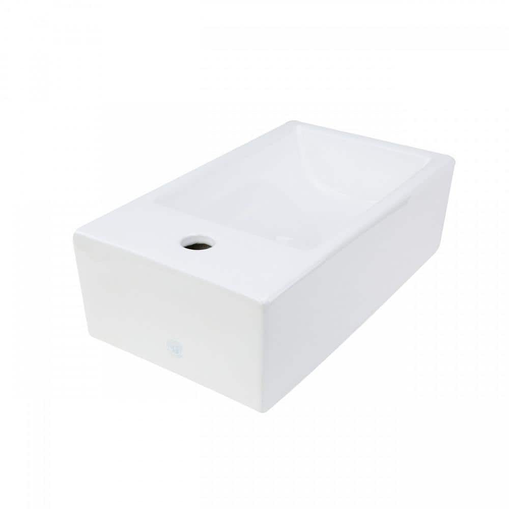 Renovators Supply Manufacturing Caske In Narrow Countertop Vessel Bathroom Sink White