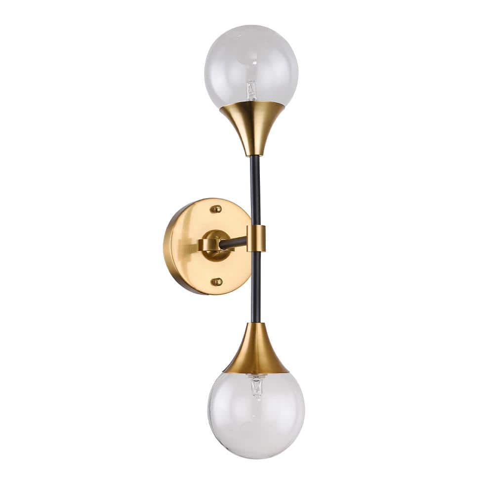 Aniya 4.30 in. 2-Lights Black LED Sconce