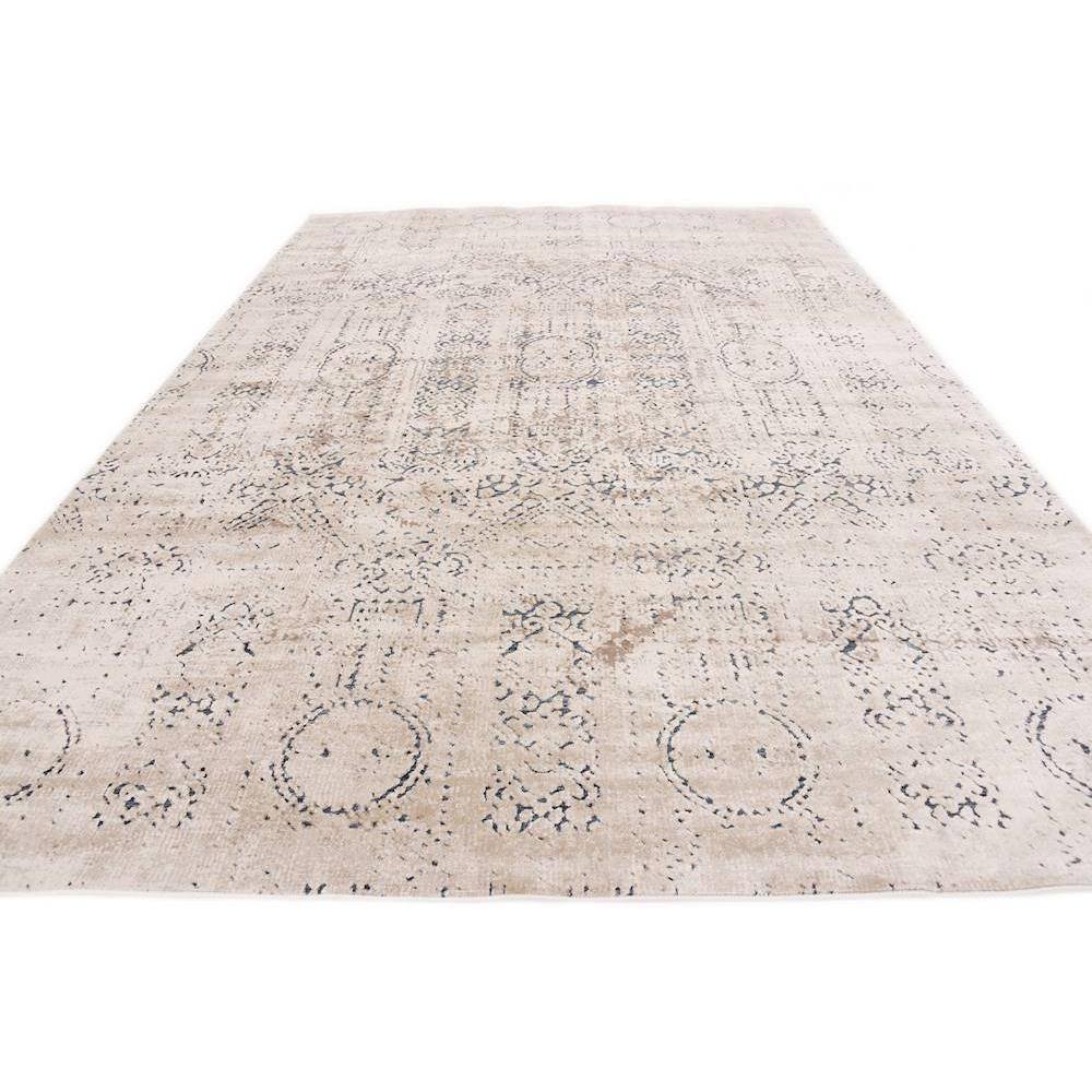 Chic Beige Synthetic 9' x 12' Easy-Care Rectangular Rug